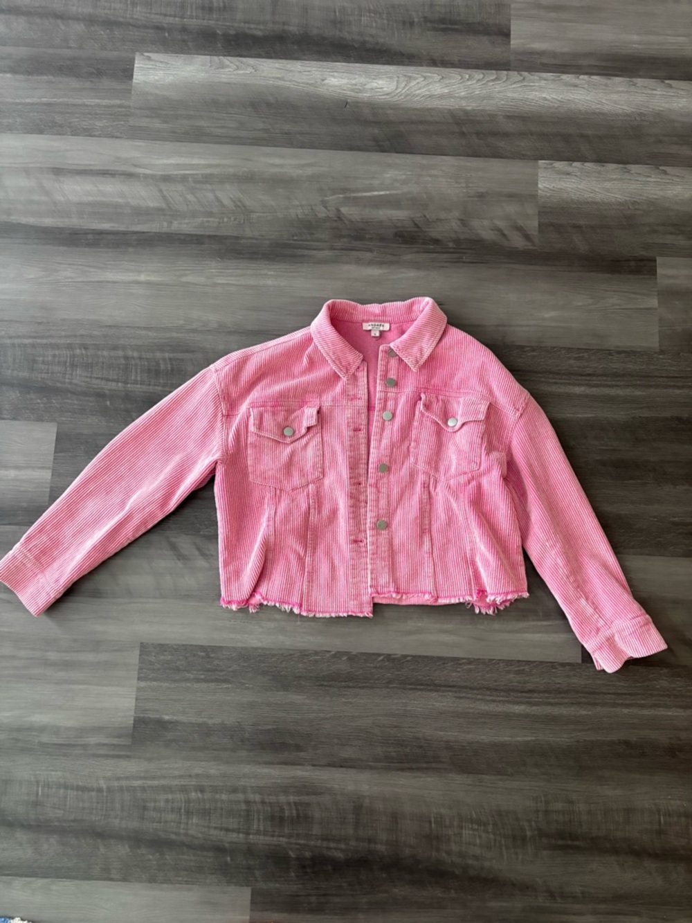 ANDREE BY UNIT Pink Corduroy Crop Jacket